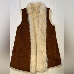 Faux Fur-lined Long Vest